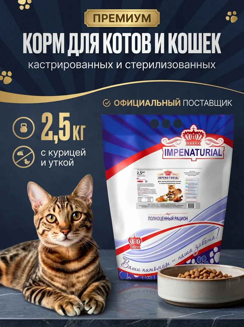 Дизайн карточки Ozon — корм для кошек