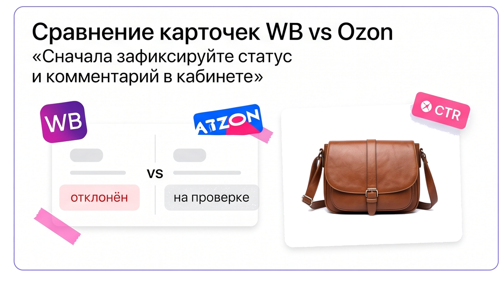 Статусы карточки WB и комментарий модерации у кроссбоди-сумки