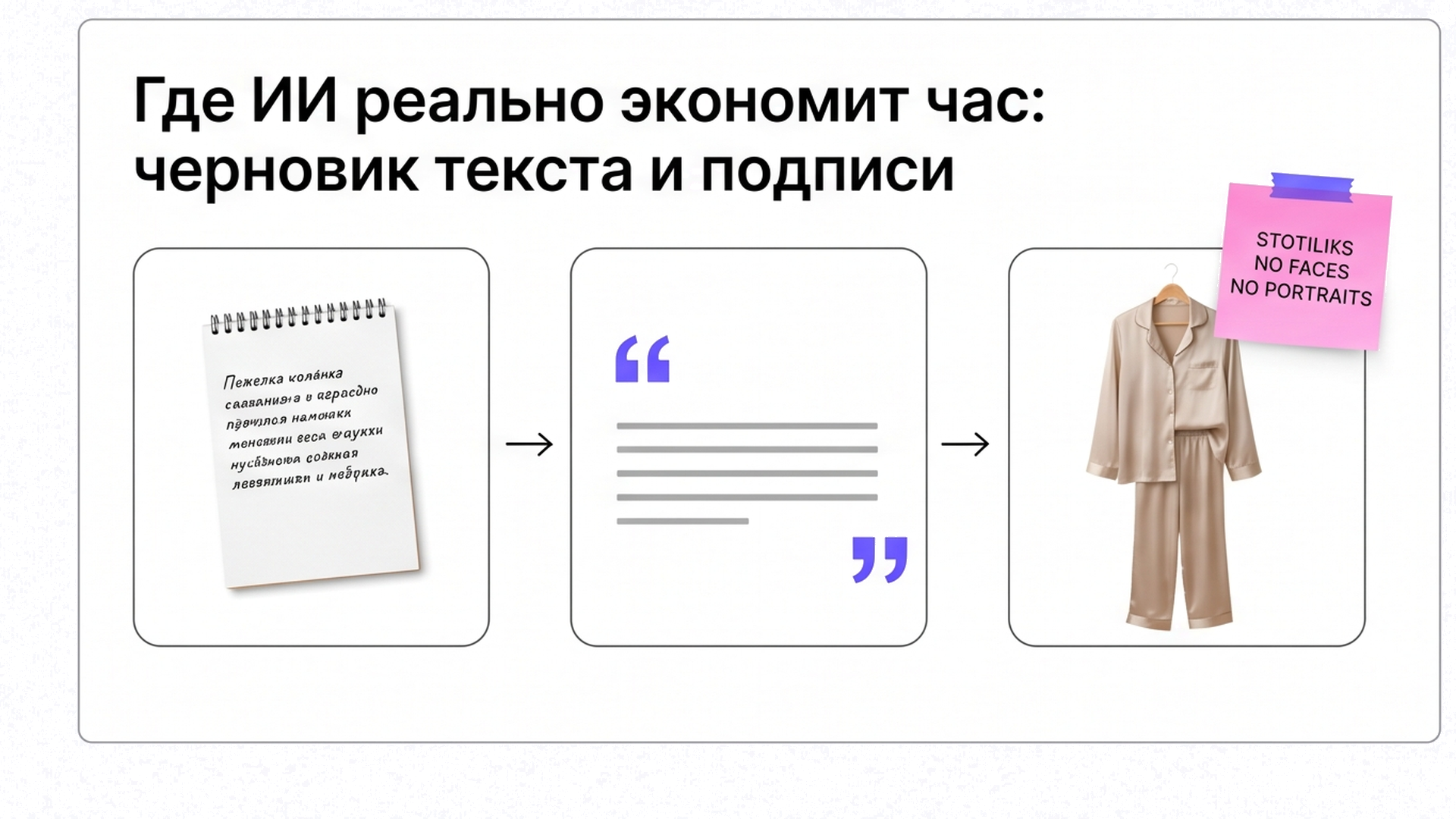 Схема: ИИ черновит заголовки и подписи к слайдам