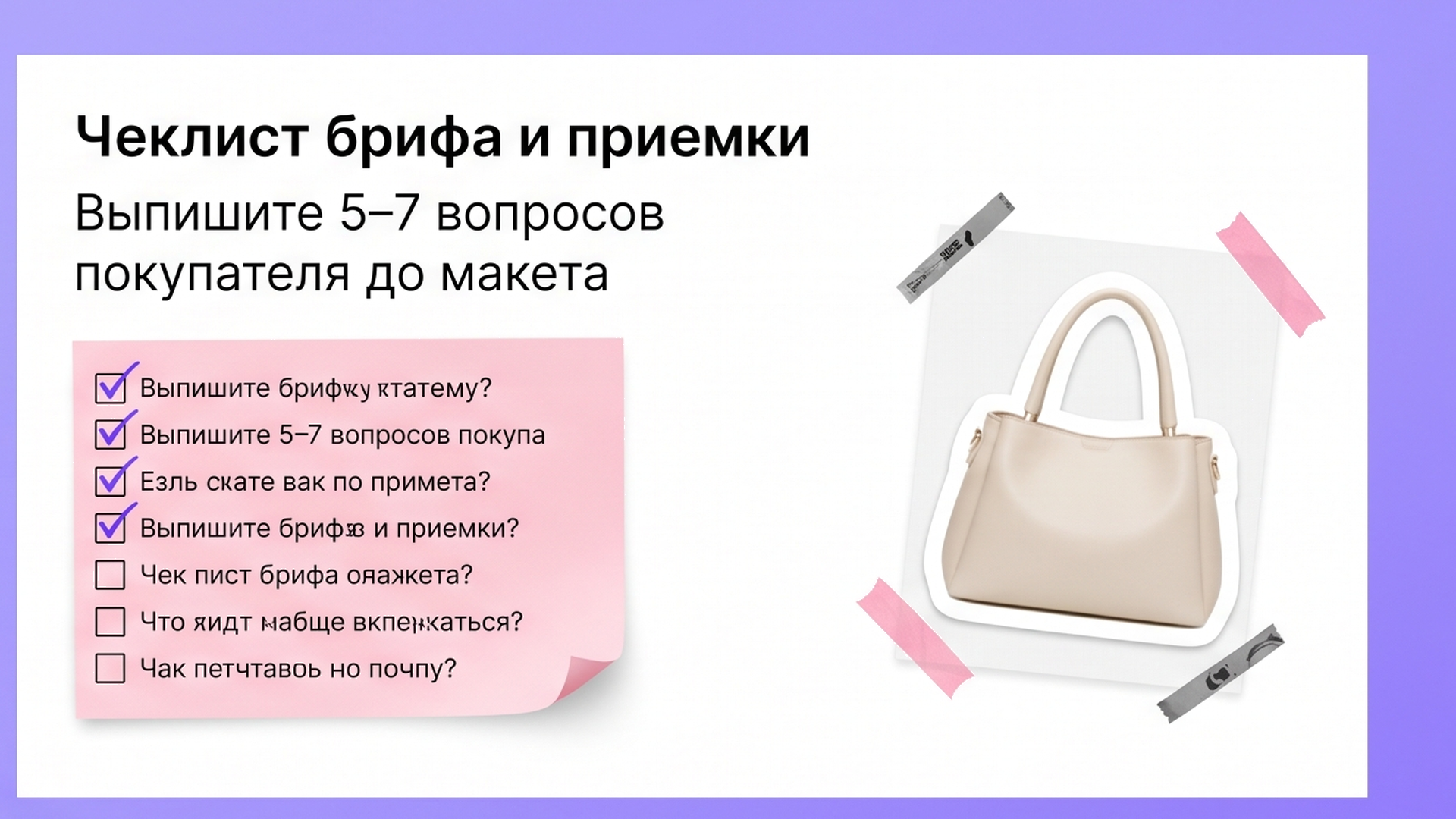 Чеклист из 5–7 вопросов покупателя до сборки макета слайдов